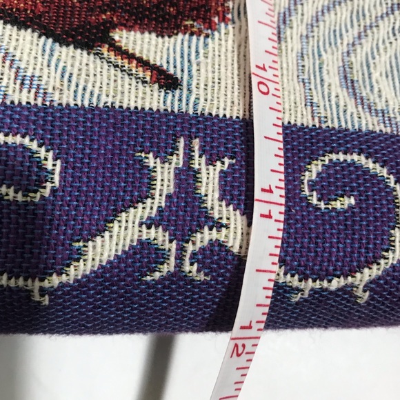 Ivory Purple and Red Hat Purse and Shoes Design Tapestry Canvas Tote Bag - Picture 12 of 12